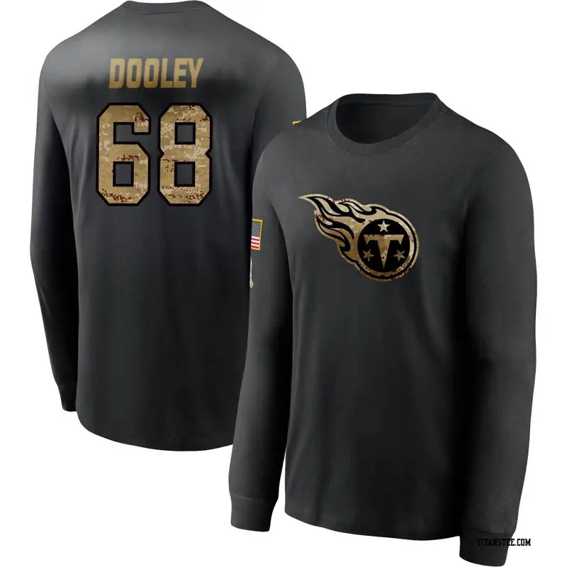 Men's Tennessee Titans ＃68 Brian Dooley Black 2020 Salute To Service Sideline Performance Long Sleeve T-Shirt