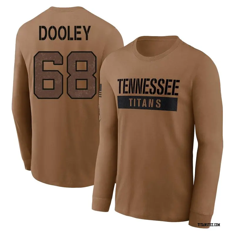 Men's Tennessee Titans ＃68 Brian Dooley Brown 2023 Salute To Service Long Sleeve T-Shirt