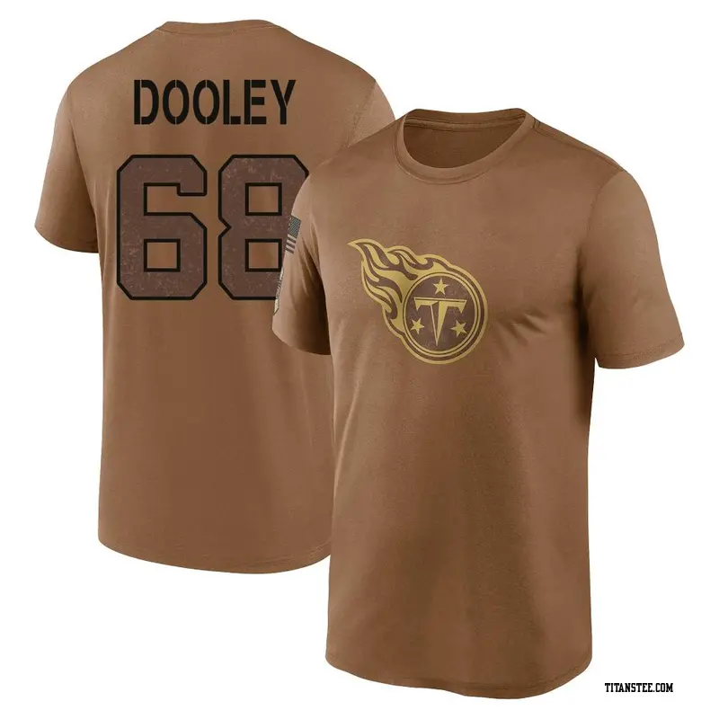 Men's Tennessee Titans ＃68 Brian Dooley Brown 2023 Salute To Service Performance T-Shirt