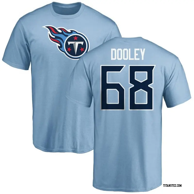 Men's Tennessee Titans ＃68 Brian Dooley Light Blue Name & Number Logo T-Shirt