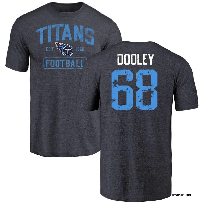 Men's Tennessee Titans ＃68 Brian Dooley Navy Distressed Name & Number T-Shirt