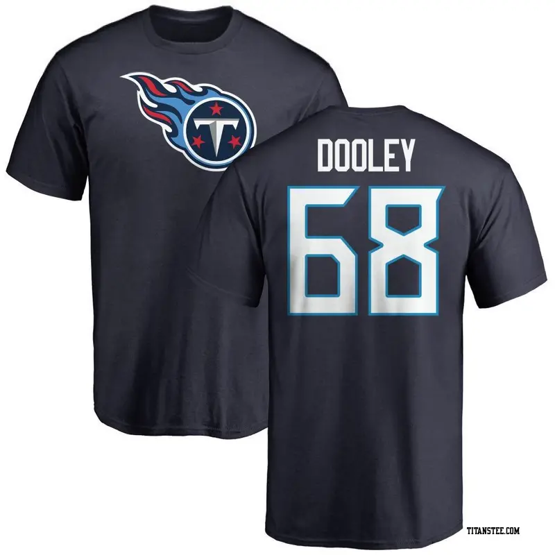 Men's Tennessee Titans ＃68 Brian Dooley Navy Name & Number Logo T-Shirt