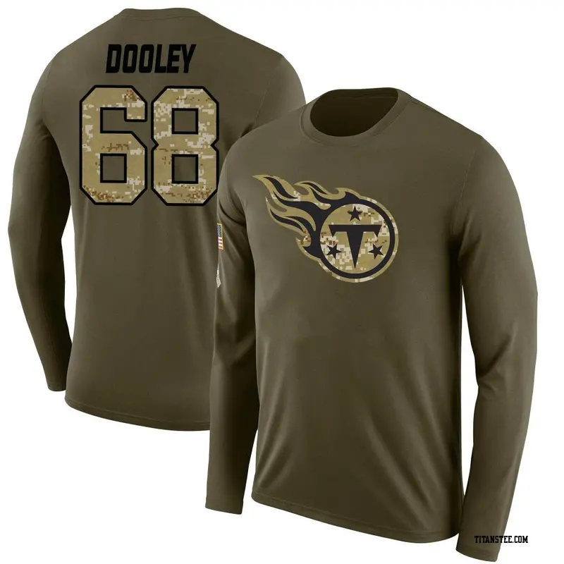 Men's Tennessee Titans ＃68 Brian Dooley Olive Salute to Service Sideline Long Sleeve T-Shirt