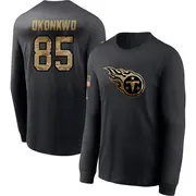 Men's Tennessee Titans ＃85 Chig Okonkwo Black 2020 Salute To Service Sideline Performance Long Sleeve T-Shirt