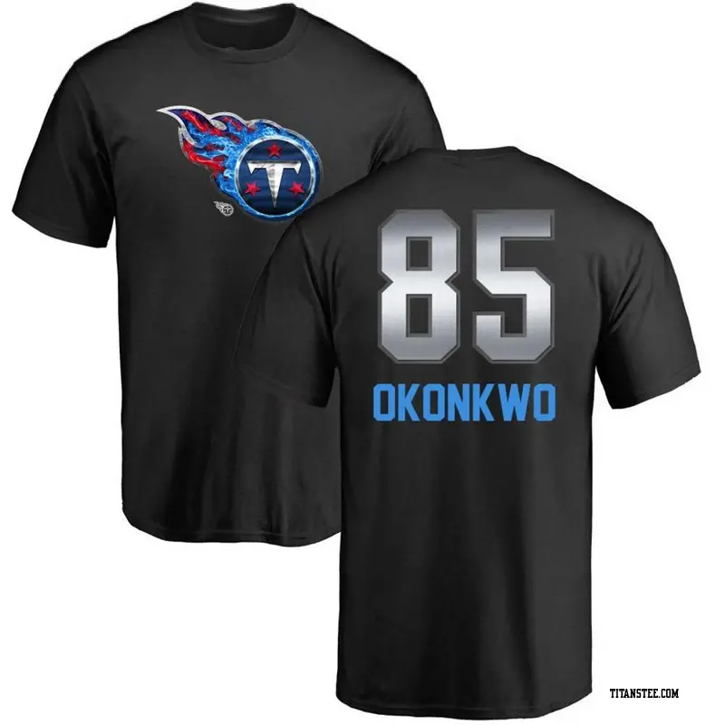 Men's Tennessee Titans ＃85 Chig Okonkwo Black Midnight Mascot T-Shirt