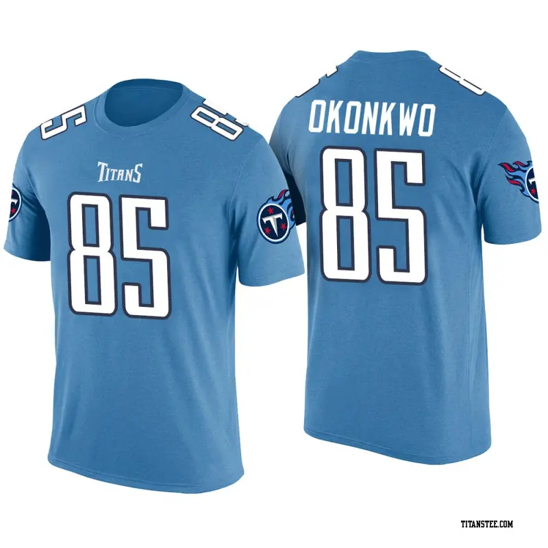 Men's Tennessee Titans ＃85 Chig Okonkwo Blue Color Rush T-Shirt