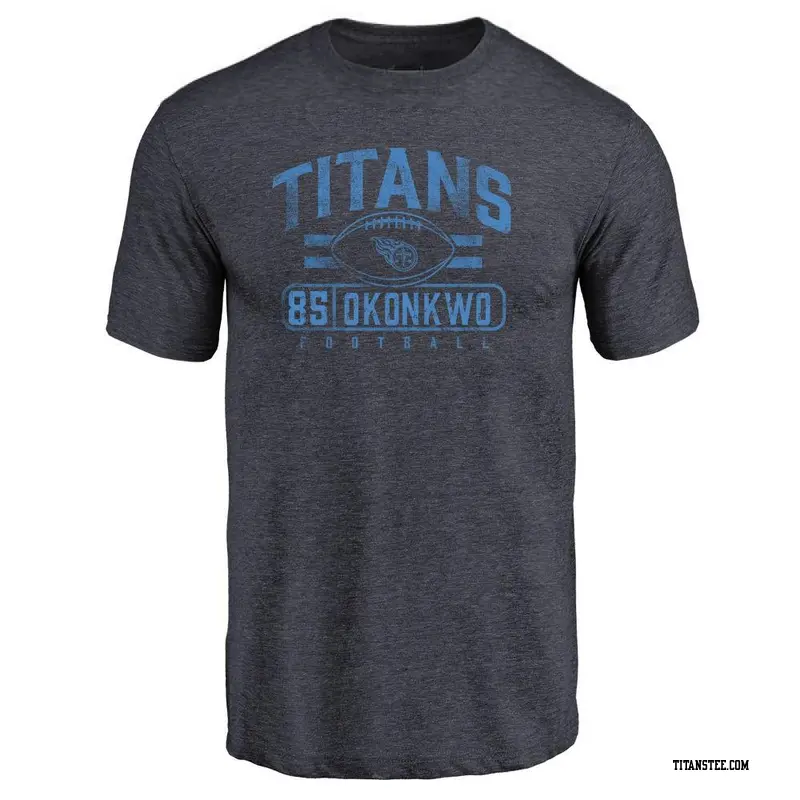 Men's Tennessee Titans ＃85 Chig Okonkwo Navy Flanker T-Shirt