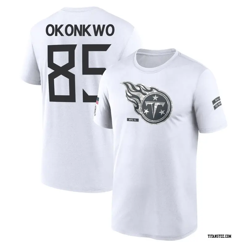 Men's Tennessee Titans ＃85 Chig Okonkwo White 2024 Salute to Service Performance T-Shirt