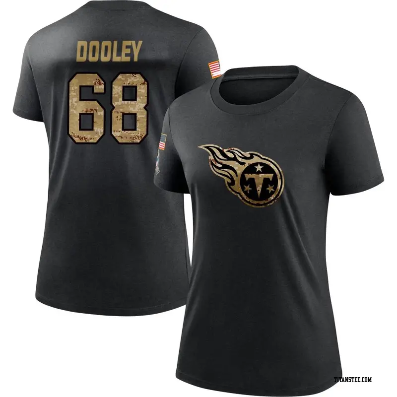 Women's Tennessee Titans ＃68 Brian Dooley Black 2020 Salute To Service Performance T-Shirt