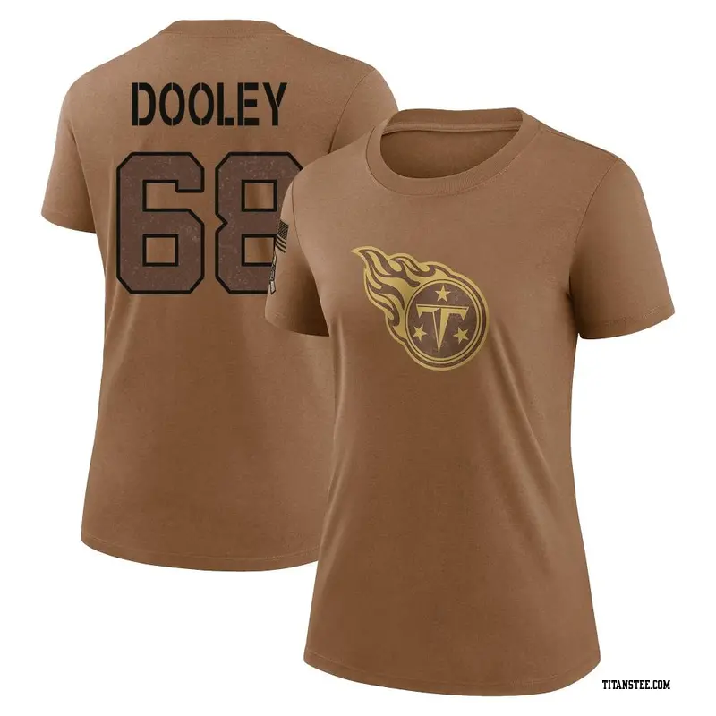 Women's Tennessee Titans ＃68 Brian Dooley Brown 2023 Salute To Service Performance T-Shirt