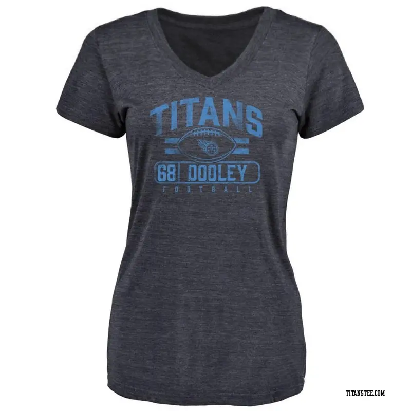 Women's Tennessee Titans ＃68 Brian Dooley Navy Flanker T-Shirt