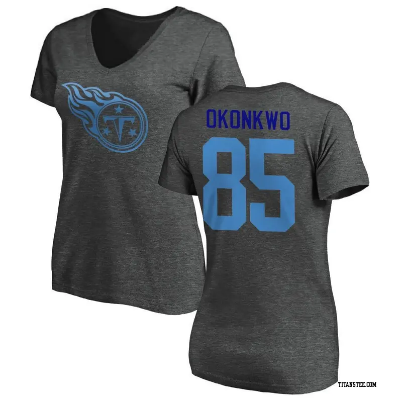 Women's Tennessee Titans ＃85 Chig Okonkwo Ash One Color T-Shirt