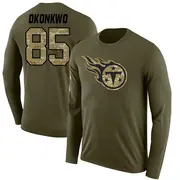 Youth Tennessee Titans ＃85 Chig Okonkwo Olive Salute to Service Sideline Long Sleeve T-Shirt